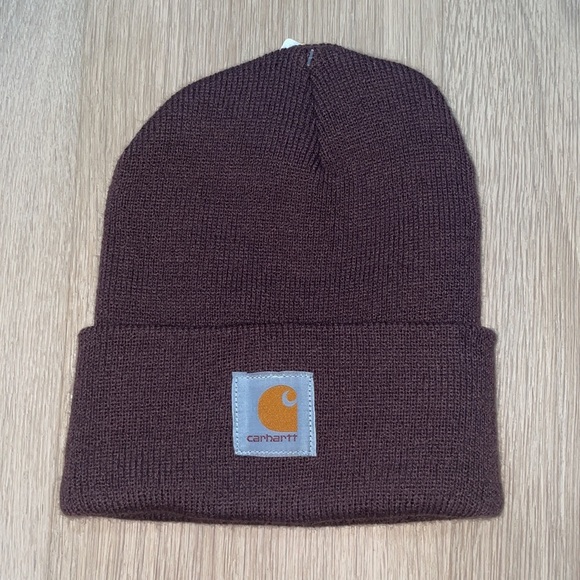 NWT+Carhartt Knit Cuffed Beanie+Deep Wine+New+Plumb+Dark Purple+Watch beanie - Picture 3 of 5